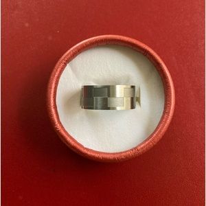 COPY - Stainless steel band. Satin matte & polished checkerboard pattern. Size …